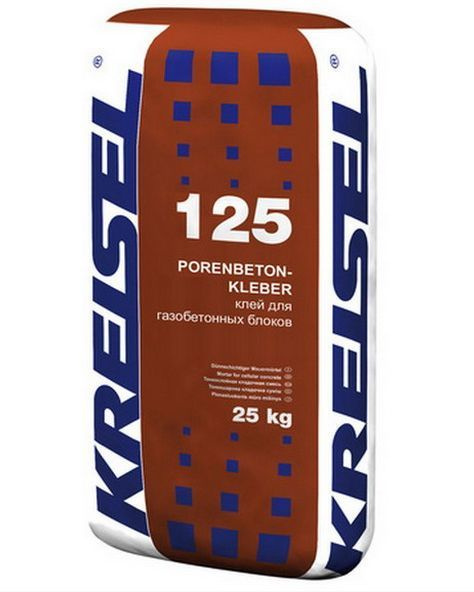 KREISEL Клей для плитки Клей PORENBETONKLEBER 125 для блоков из бетона 25 кг 25 кг  #1