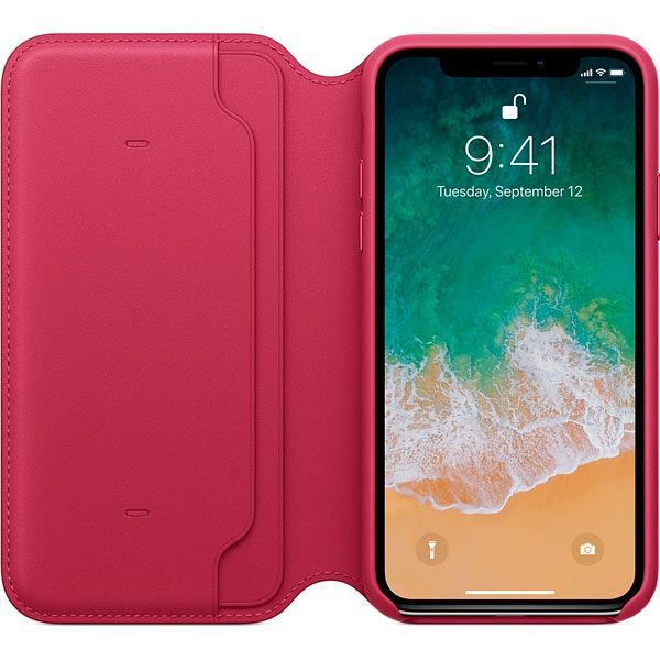 Чехол-книжка Apple Leather Folio iPhone X Berry (Лесная ягода) MQRX2ZM/A #1