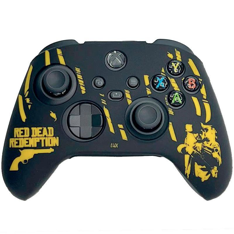 Силиконовый чехол для геймпада Xbox Series Controller (Red Dead Redemption) (черно-желтый)  #1