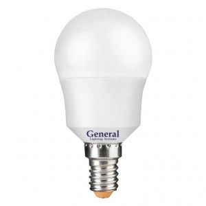 Светодиодная LED лампа General шар P45 E14 12W 6500K 6K 45х80 пластик/алюм GLDEN-G45F-12-230-E14-6500 #1