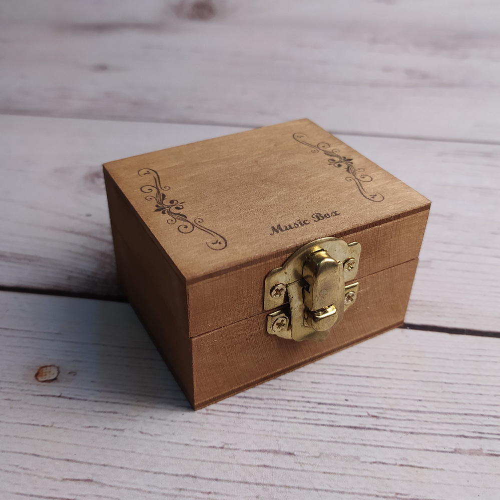Музыкальная деревянная шкатулка-шарманка из массива "music box" с мелодией Вальс Цветов Чайковский  #1