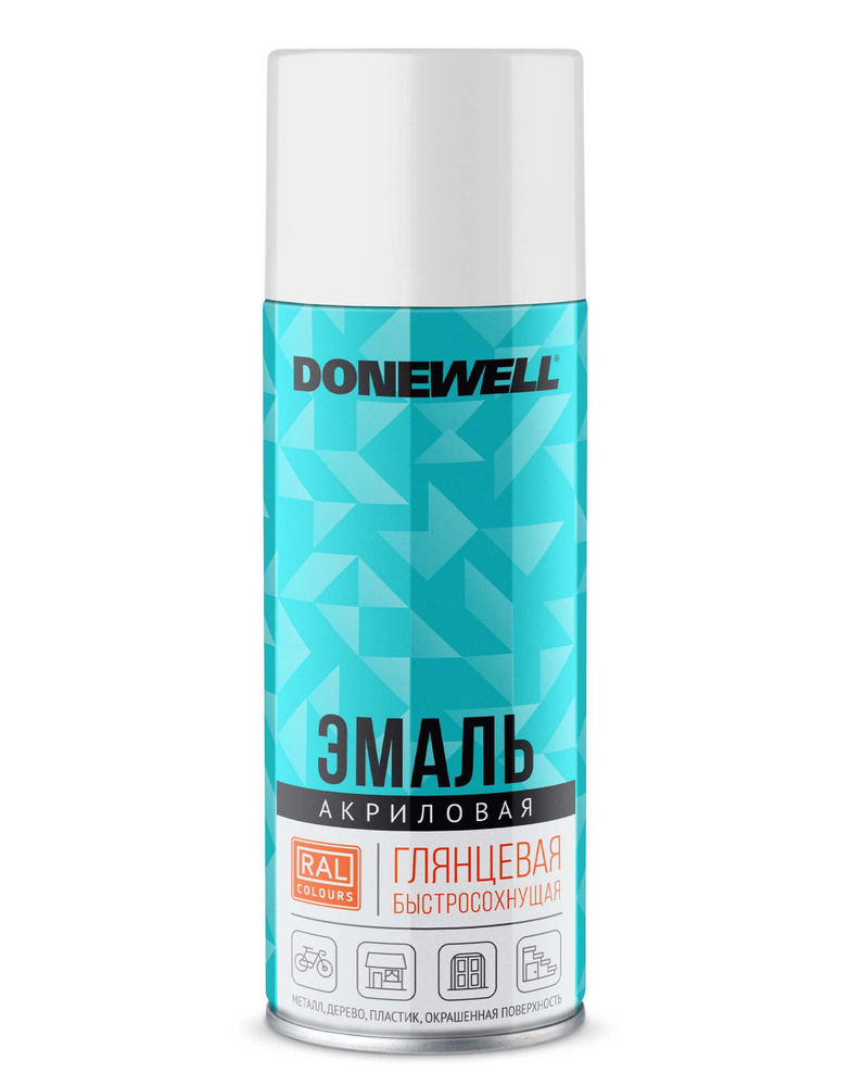 DONEWELL Эмаль, Акриловая, Глянцевое покрытие, белый #1