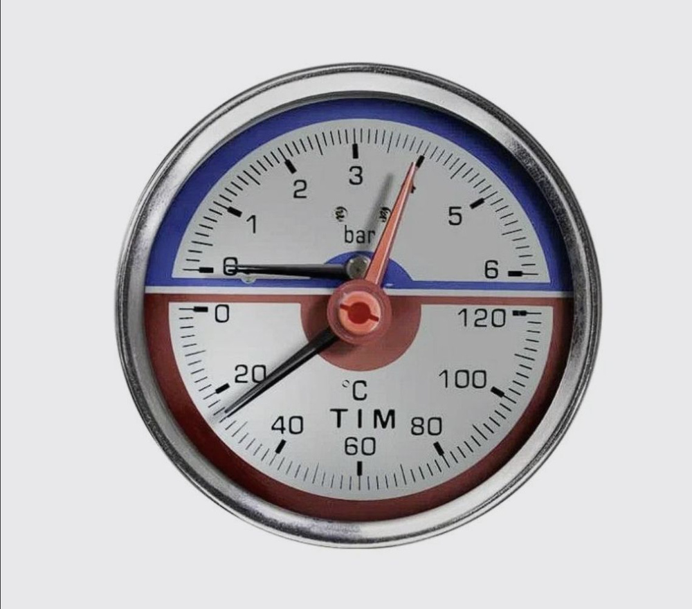 Термоманометр аксиальный, TIM, 6 бар,Y-80T-6 #1