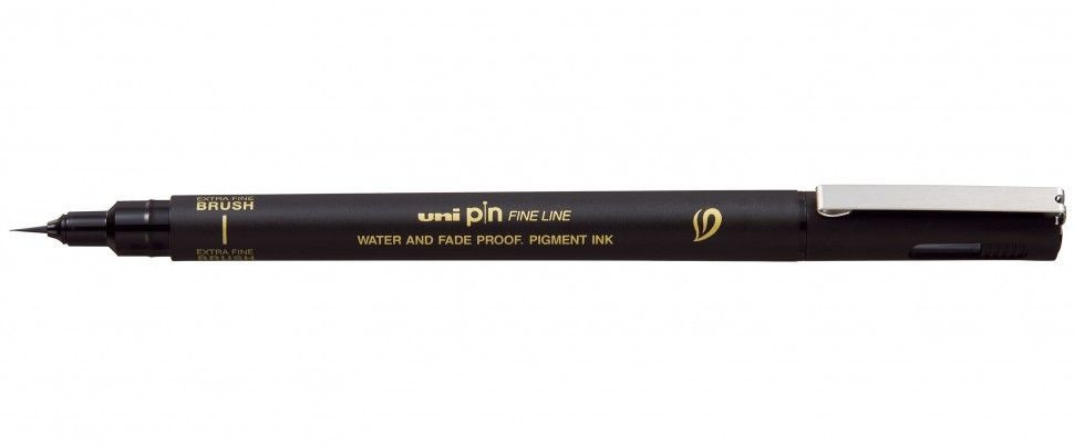 Линер черный PIN EF brush (очень тонкая кисть) - 500(S), для рисования, каллиграфии, леттеринга  #1