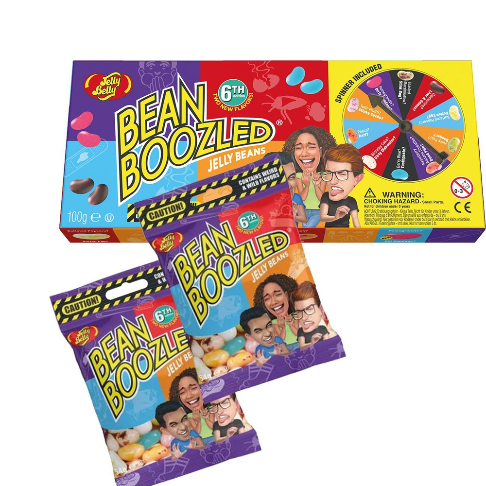 Набор Драже жевательное Странные Вкусы Jelly Belly Bean Boozled Game ИГРА  6я серия 100 г + Драже жевательное Jelly Belly, ассорти Bean Boozled, 54 ...