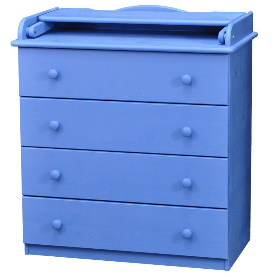Пеленальный комод Алиса деревянный с ящиками, голубой #1