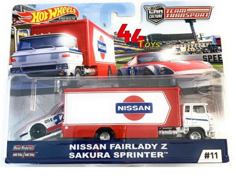 Машинка Hot Wheels Team transport Nissan Fairlady Z Sakura Sprinter Premium / Хот Вилс Тим Транспорт #1