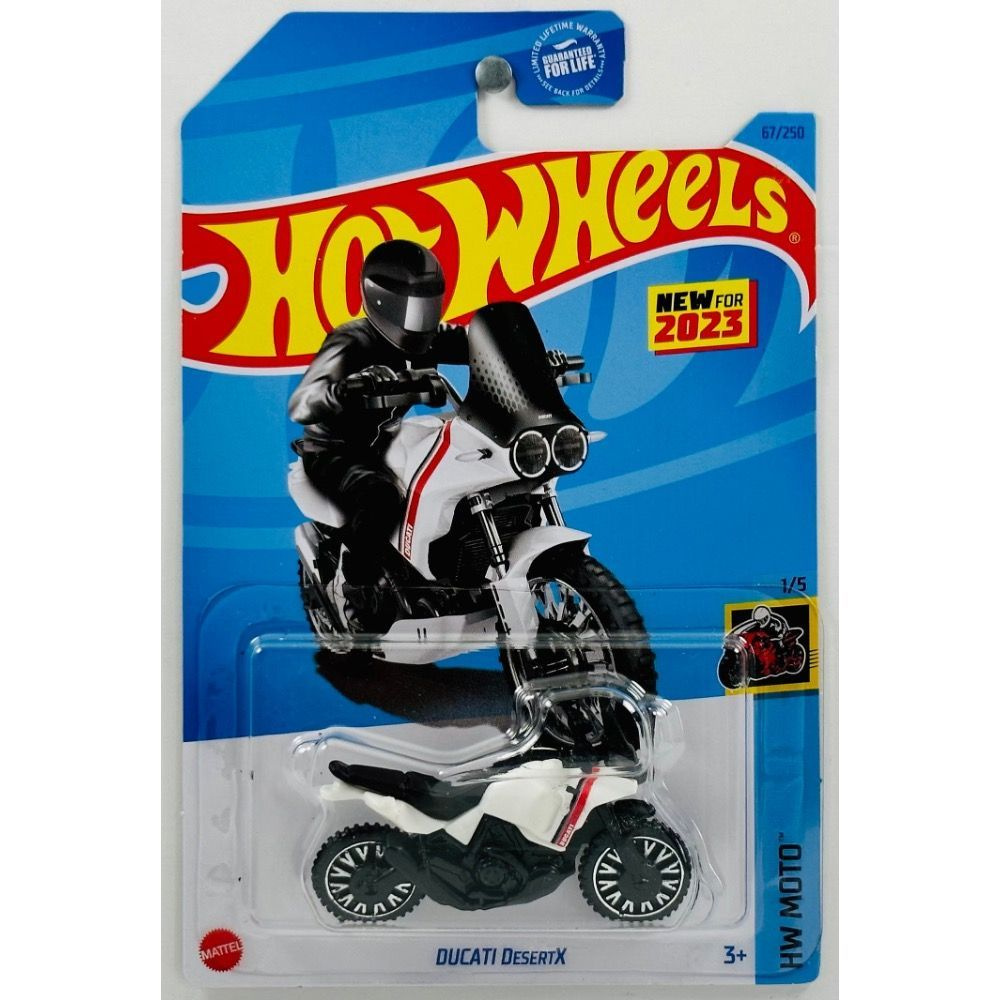 HKG32 Машинка металлическая игрушка Hot Wheels коллекционная модель DUCATI DESERTX белый;черный  #1
