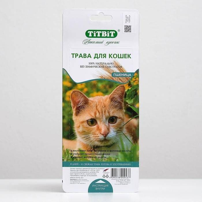 Лакомство для кошек - трава для кошек, пшеница, 50 г, TiTBiT, 3 уп.  #1