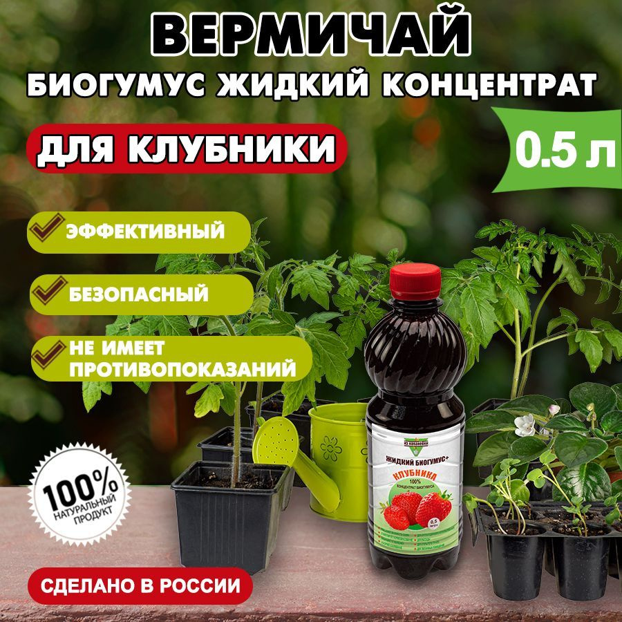 Биогумус жидкий концентрат "Вермичай" для клубники 0,5 л #1