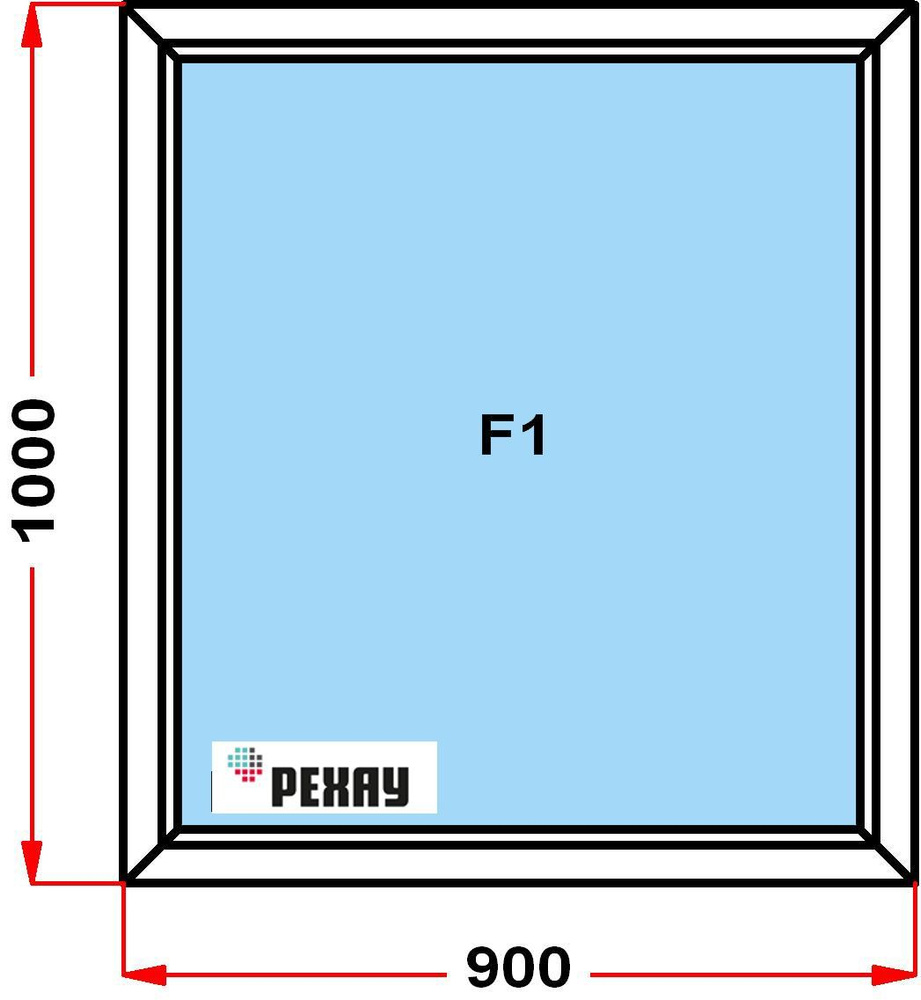 Окно пластиковое, профиль РЕХАУ BLITZ (1000 x 900), не открывающееся, стеклопакет из 2х стекол  #1