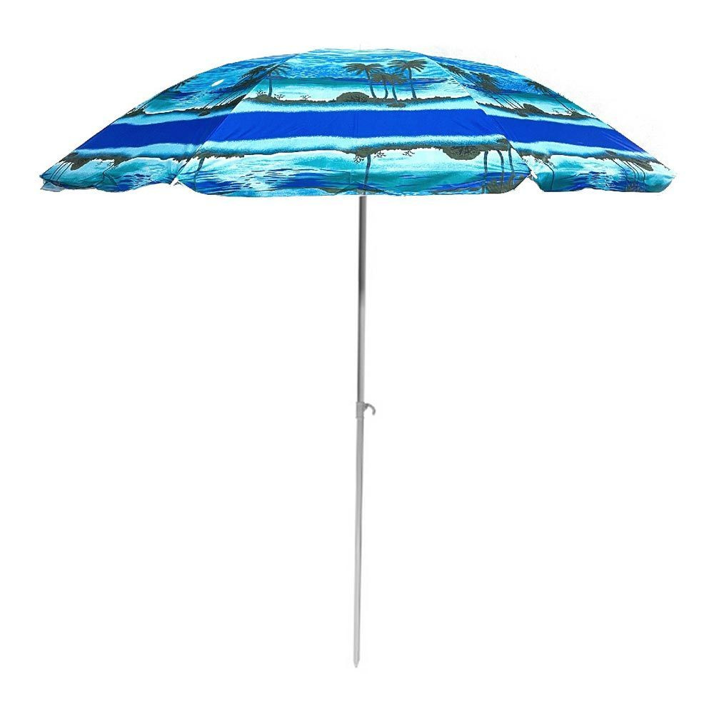 Зонт пляжный Greenhouse, 200х180 см, с наклоном, голубой/зеленый  #1