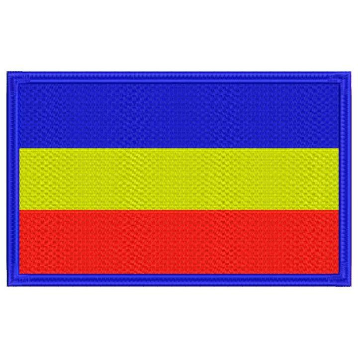 Нашивка Флаг Всевеликого войска Донского на липучке, шеврон тактический на одежду, цвет 03, 8*5 см. Патч #1