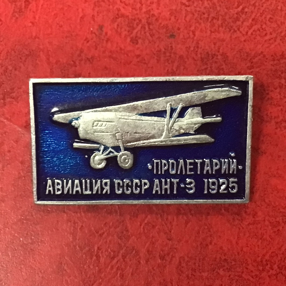 Значок Авиация СССР Самолет АНТ-3 1925 год #1