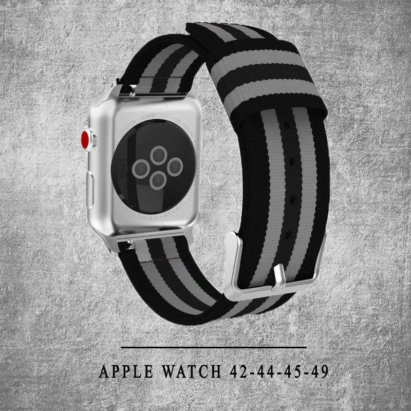 Сменный тканевый ремешок для smart часов Apple Watch 42 44 45 49 мм / нейлоновый браслет на эпл вотч #1