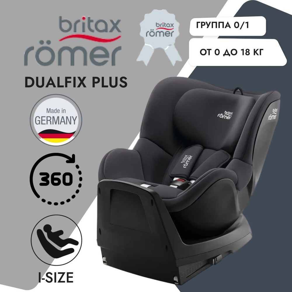 Детское автокресло Britax Romer Dualfix Plus, группа 0+1 Midnight Grey #1