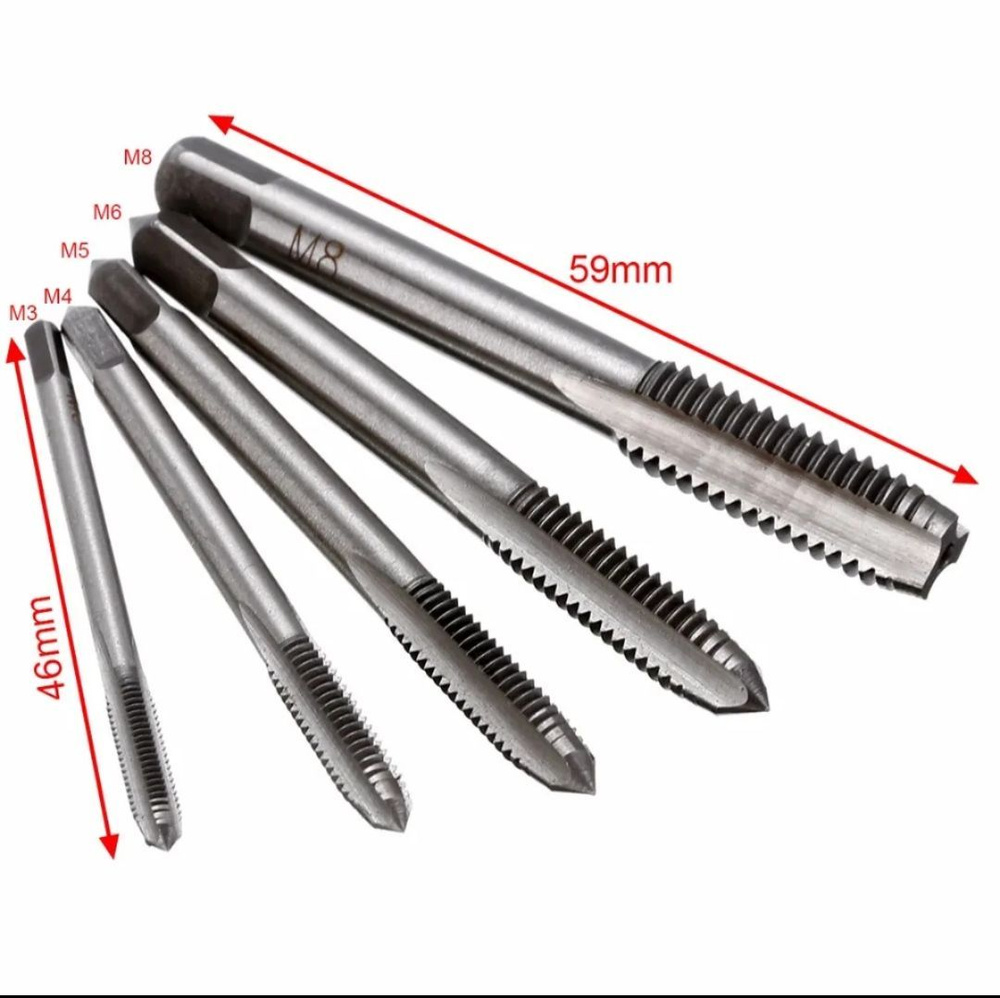 Метчик однопроходной, ручной / набор для нарезания резьбы, 5 штук ...