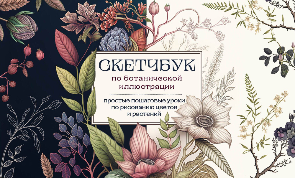 Скетчбук по ботанической иллюстрации. Простые пошаговые уроки по рисованию цветов и растений | Николаева #1