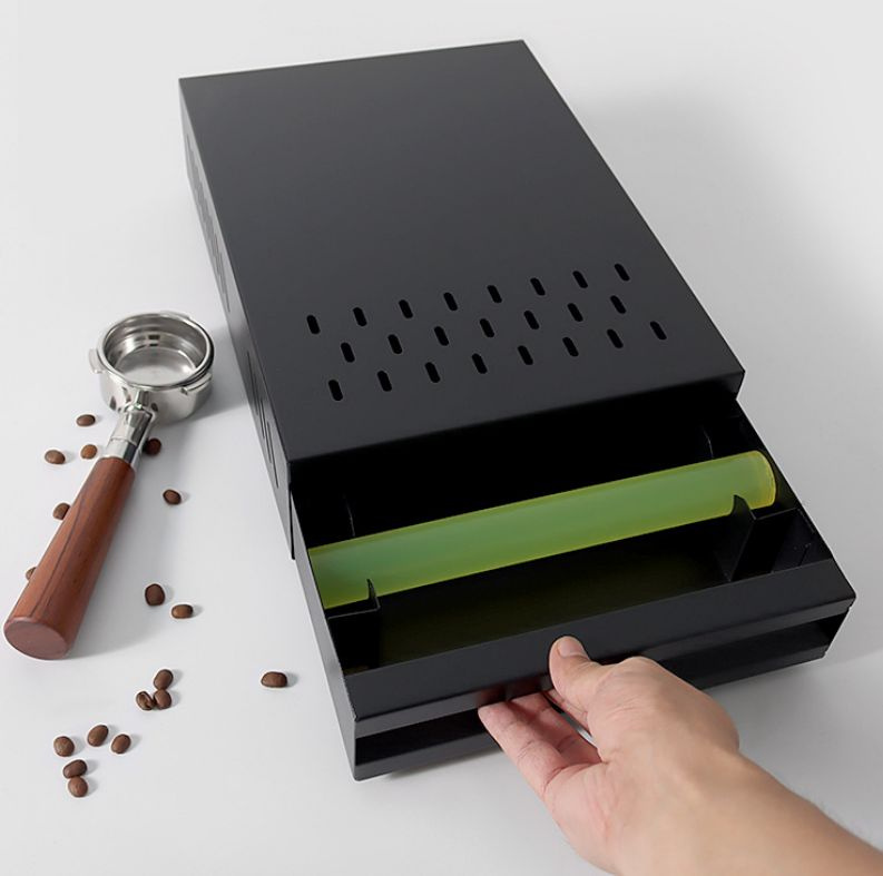 Нок-бокс для кофейного жмыха на 35см MyPads, ящик-контейнер металлический большой размер, идеально пойдет #1