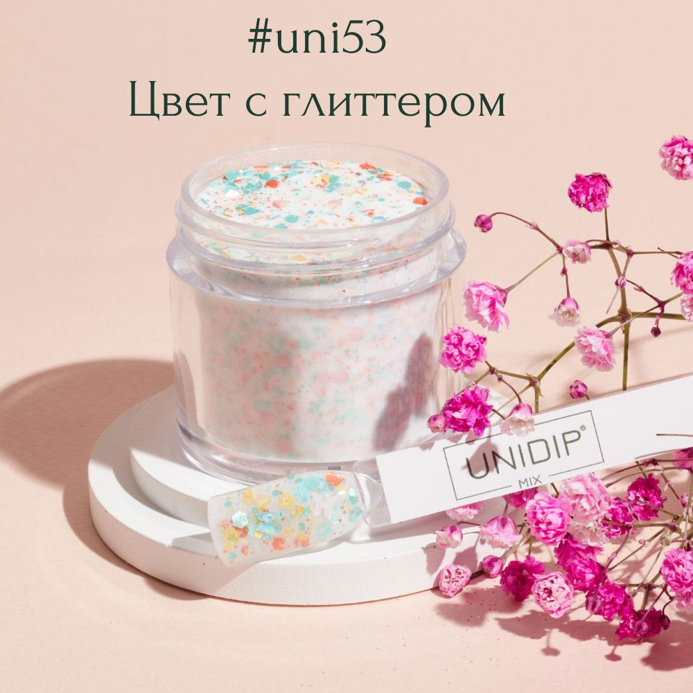 UNIDIP #uni53 Дип-пудра для покрытия ногтей без УФ 24 г #1