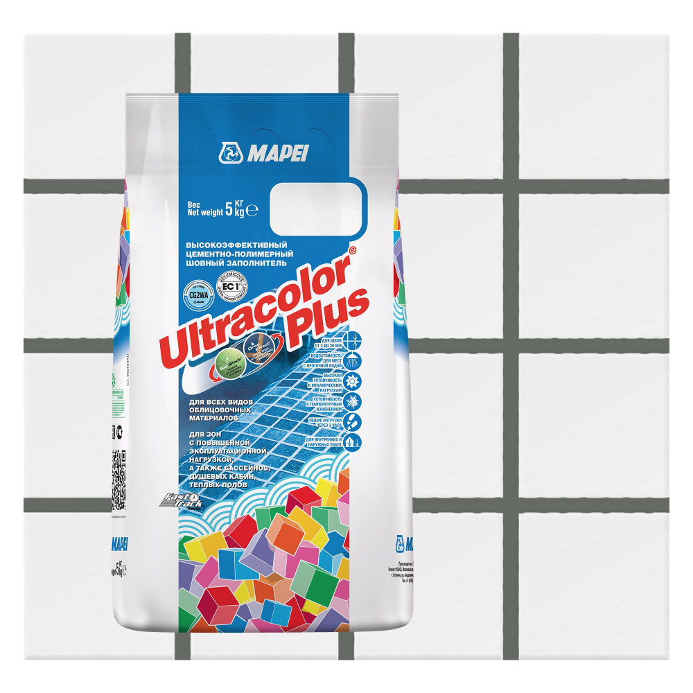 Затирка MAPEI UltraColor Plus 113 Темно-серый, 5 кг #1