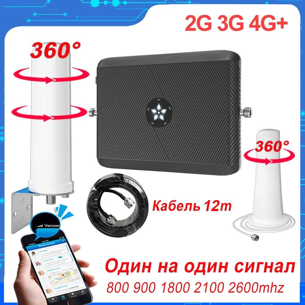 Усилитель сигнала 2G 3G 4G Повторитель сотовой связи b20 800 gsm 1800 ...