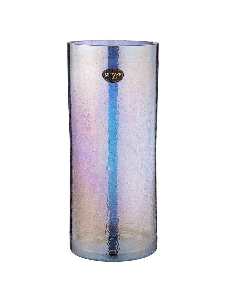 Ваза для цветов из стекла цилиндр "CRACLE BLUE" диаметр 14,6 см., высота 35 см  #1
