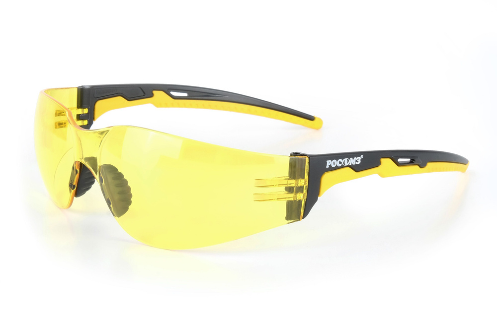 Очки защитные РОСОМЗ О15 HAMMER ACTIVЕ SG ярко-желтые, антискользящие, универсальное незапотевающее покрытие, #1
