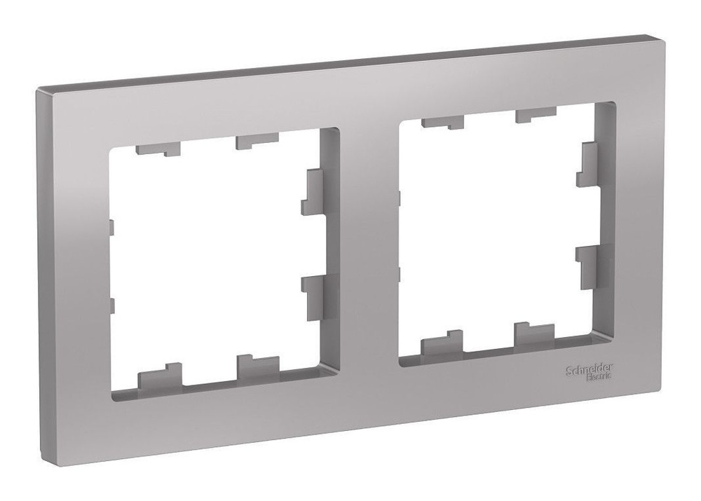 Systeme Electric Рамка электроустановочная, серебристый, 2 пост., 1 шт.  #1