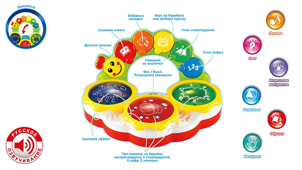 Развивающий центр музыкальный Барабан Умный Я Zhorya ZY469492  #1