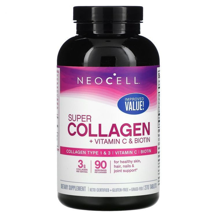 Neocell, Super Collagen + C+ biotin, Коллаген, витамин C и биотин, 270 таблеток  #1