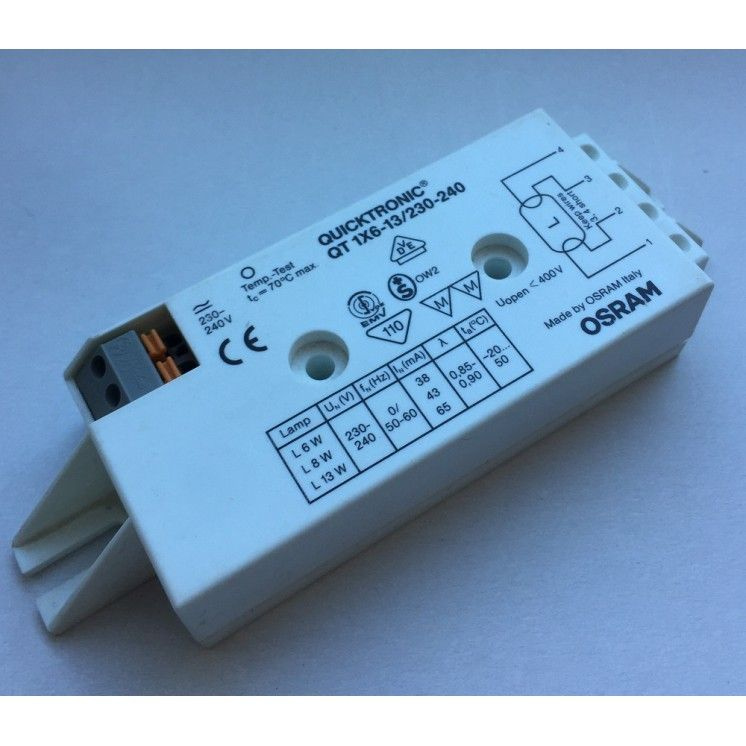 QT 1x 6-13/230-240 Электронный пускорегулирующий аппарат ЭПРА для люминесцентных ламп OSRAM (Италия) #1