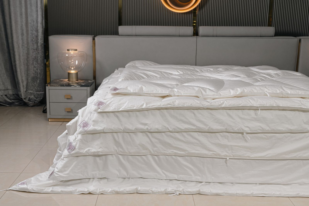 German Grass Одеяло 1,5 спальный 150x200 см, Всесезонное, с наполнителем Гусиный пух, комплект из 2 шт #1