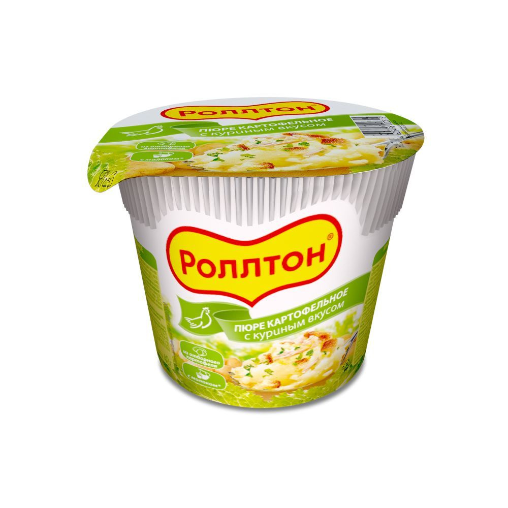 Пюре картофельное Роллтон куриное (стак) 40г - 24шт #1