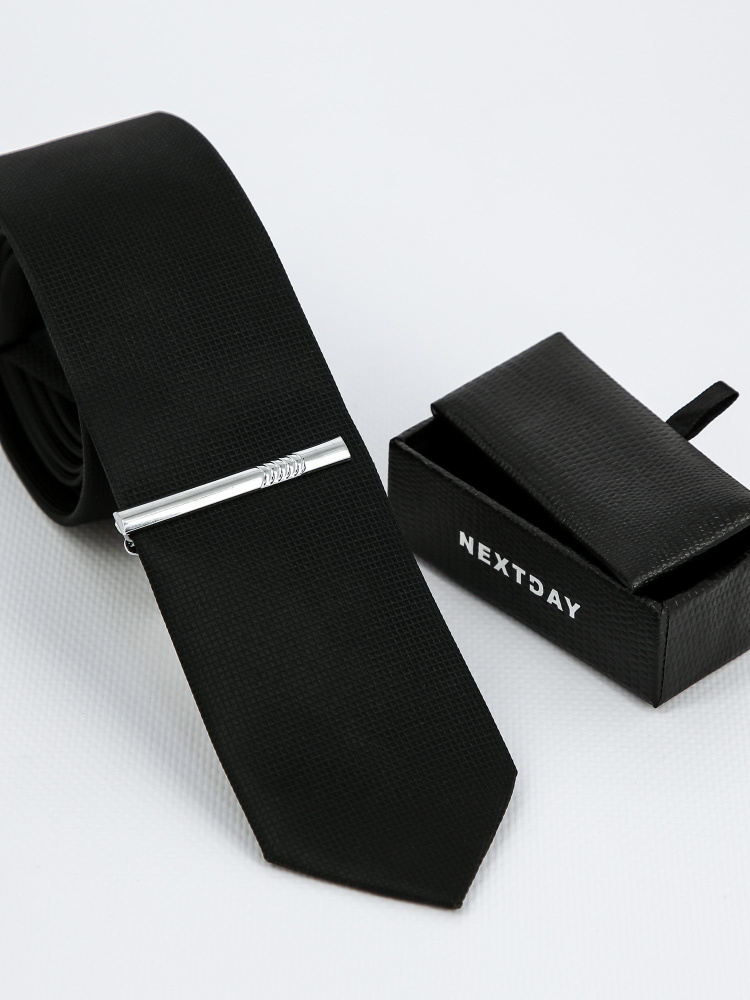 Зажим для галстука, длина 6 см, под классический галстук в подарочной коробке  #1