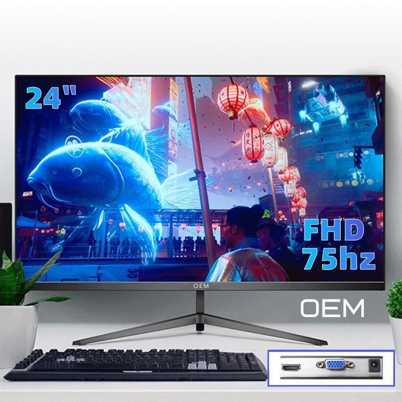 OEM 24" Монитор 1920x1080 Full HD, IPS, 75 Hz, HDMI, VGA, черный #1