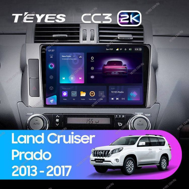 Штатная магнитола Teyes CC3 2K 360 6/128 Toyota Land Cruiser Prado 150 (2013-2017) #1