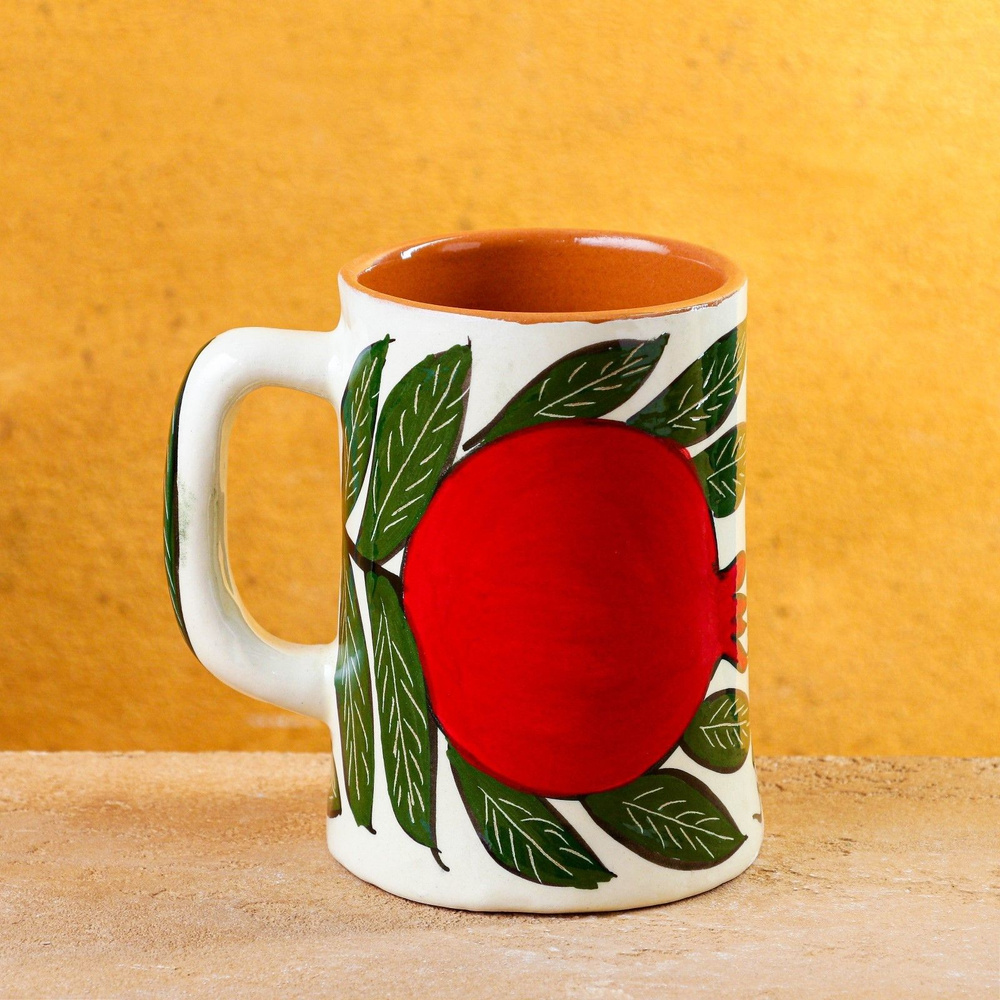 Кружка Риштанская Керамика "Гранаты", 500 мл,, чашка для чая и кофе  #1
