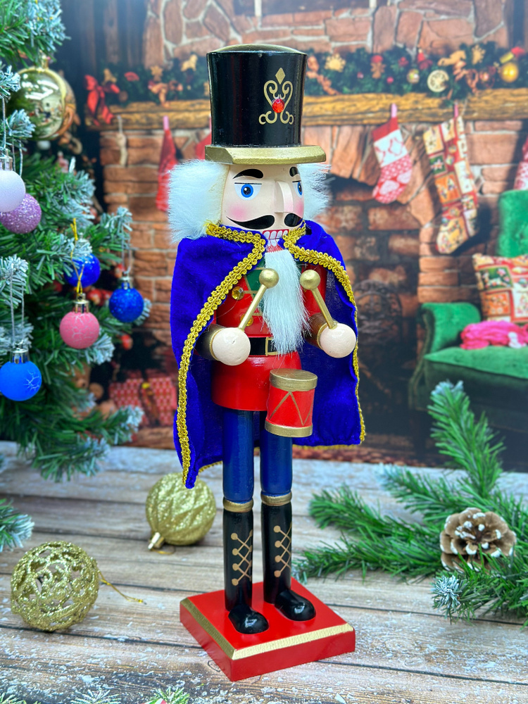 Bjorn Фигурка новогодняя, Щелкунчик, синий, высота 37см, длина 9.5 см  #1