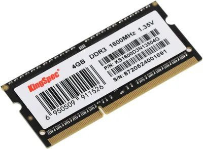 KingSpec Оперативная память Оперативная память DDR3 4Gb 1600MHz 1.35V 1x (KS1600D3N13504G)  #1