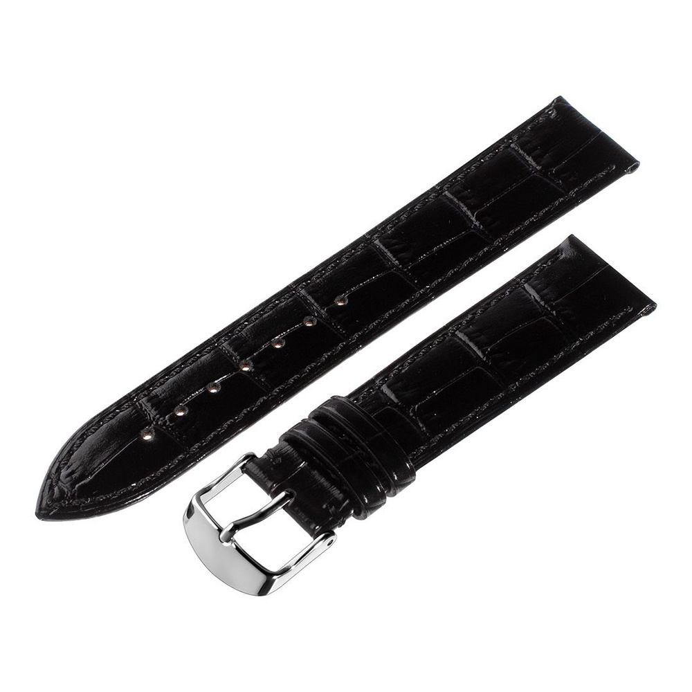 Ремешок для часов кожаный Hightone, ширина 22 мм, черный #1