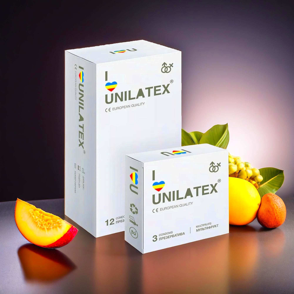 Презервативы для секса мультифруктовые Unilatex Multifruits 12 шт + 3 шт в подарок  #1