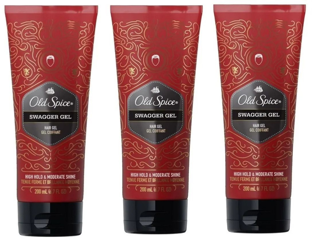 Гель для укладки Old Spice Slugger, сильная фиксация, умеренный блеск, 200 мл. х3шт.  #1