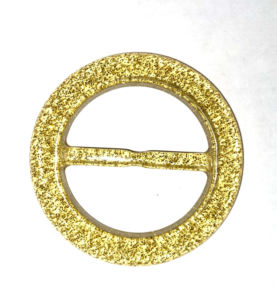 Пряжка двухщелевая регулировочная круглая "золото" диаметр 6 см.  #1