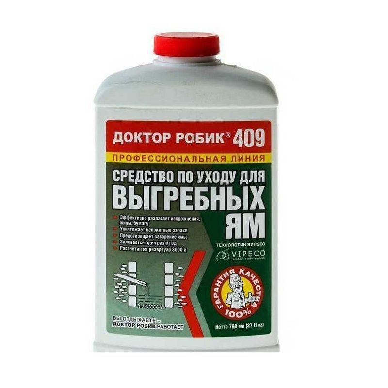 Средство по уходу за выгребной ямой "Доктор Робик 409", 798мл  #1