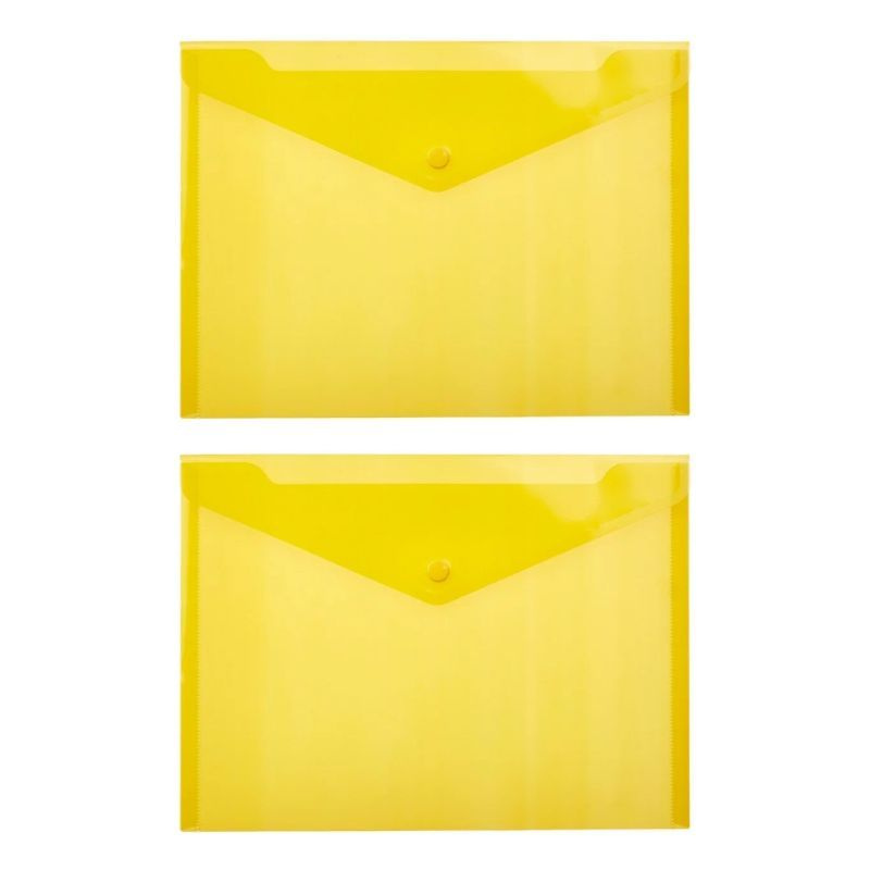 Папка-конверт на кнопке B5, желтая, 2 шт #1