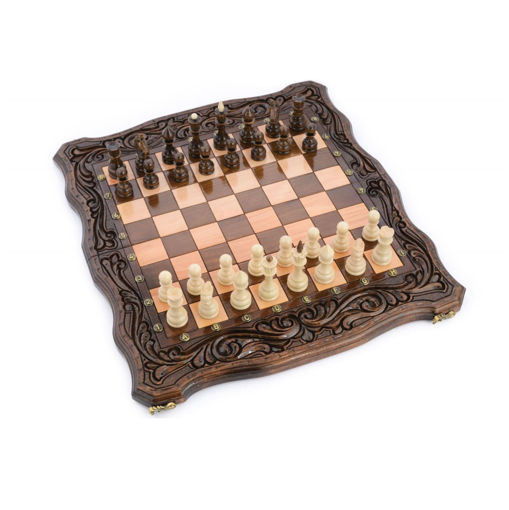 Шахматы + нарды резные "Контргамбит" 50, Harutyunyan #1