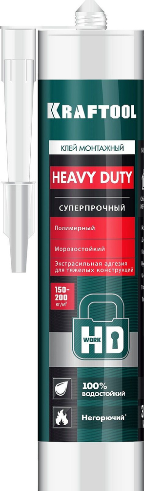 KRAFTOOL HEAVY DUTY, 310 мл, белый, особопрочный монтажный клей (41348)  #1