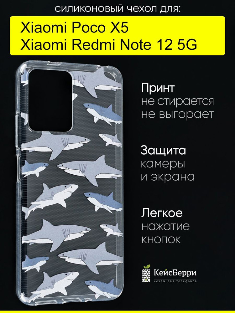 Чехол для Xiaomi Poco X5 / Redmi Note 12 5G, серия Clear #1