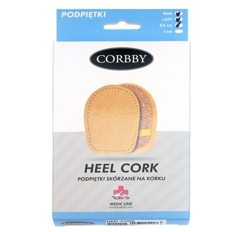 Подпяточник 0,5 см. CORBBY HEEL Cork, из натуральной кожи и пробки., Мужской  #1